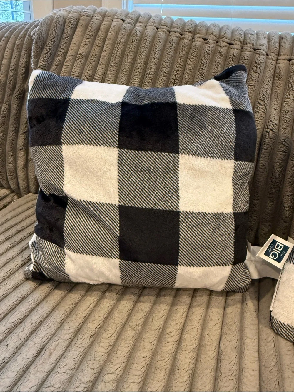 Black and White Buffalo Check Throw Pillows (Pair)